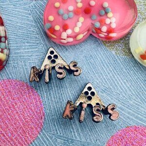 Vintage 80s Kiss Earring Jackets Valentines Day Earrings 80s Ear Jackets